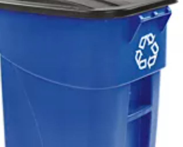 Rubbermaid® Recycling Container with Wheels - 50 Gallon, Blue